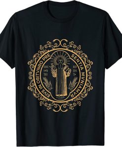 Saint Benedict Medal Catholic Print T-Shirt