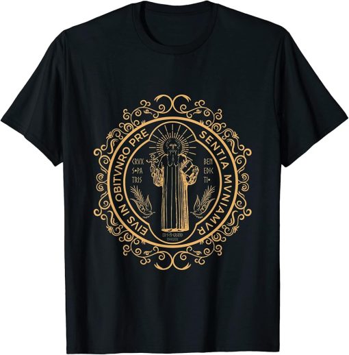 Saint Benedict Medal Catholic Print T-Shirt