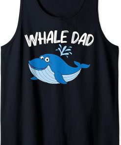 Funny Whale Art For Dad Papa Orca Narwhal Blue Whales Tank Top