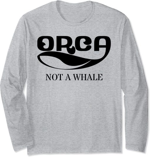 Orca Whale Dolphin Retro Ocean Graphic Vintage Sea Design Long Sleeve T-Shirt