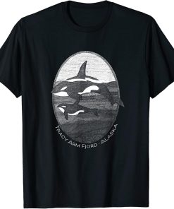 Tracy Arm Fjord Alaska Orca Whale Souvenir Graphic T-Shirt