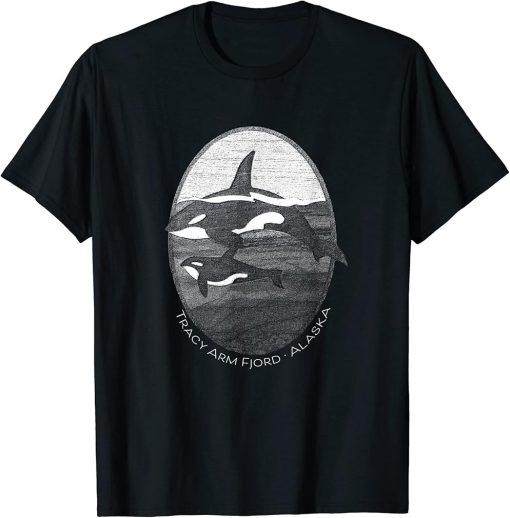 Tracy Arm Fjord Alaska Orca Whale Souvenir Graphic T-Shirt